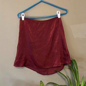 Dark Red Satiny Skirt